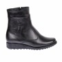 Ghete dama, casual, din piele naturala, cu fermoar, negre, imblanite - 964N